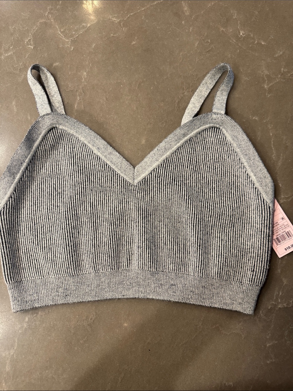 WILD FABLE NWT Seamless Ribbed Knit Bralette in Light Gray
